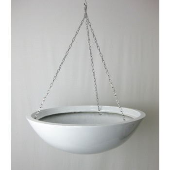 Gloss White Fibreglass Hanging Basket