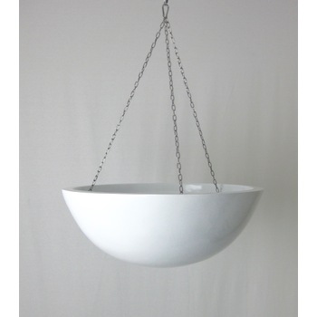 Gloss White Fibreglass Hanging Basket