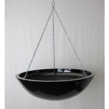 Gloss Black Fibreglass Hanging Basket
