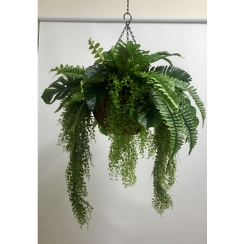 Mixed Greenery Deluxe Hanging Basket